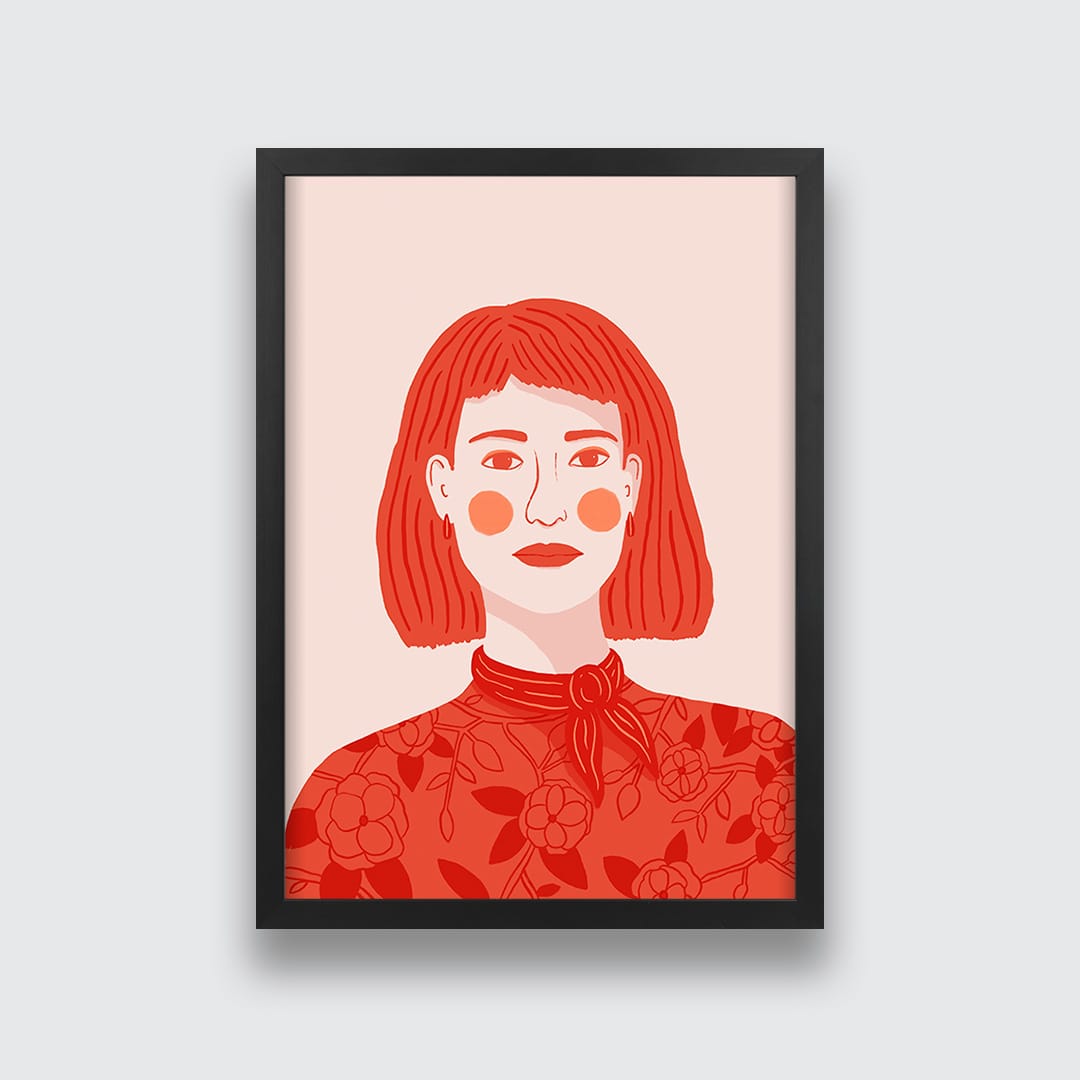 Red Lady Art Print by Crissie Rodda