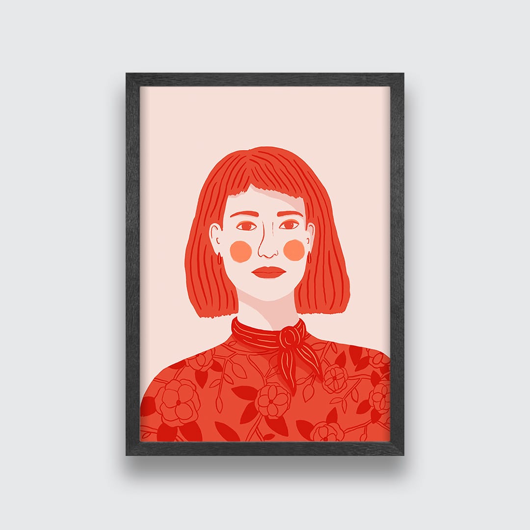 Red Lady Art Print by Crissie Rodda