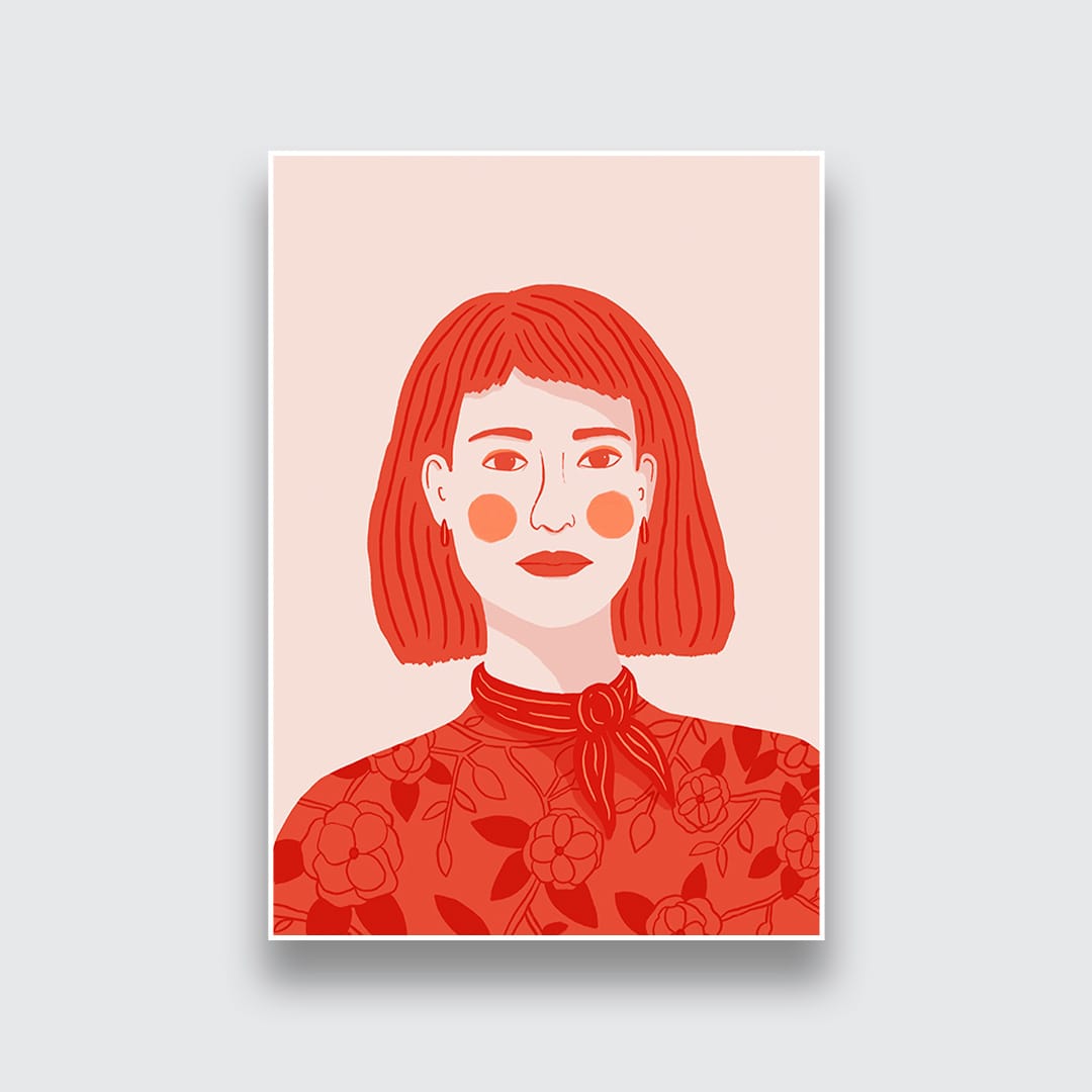Red Lady Art Print by Crissie Rodda