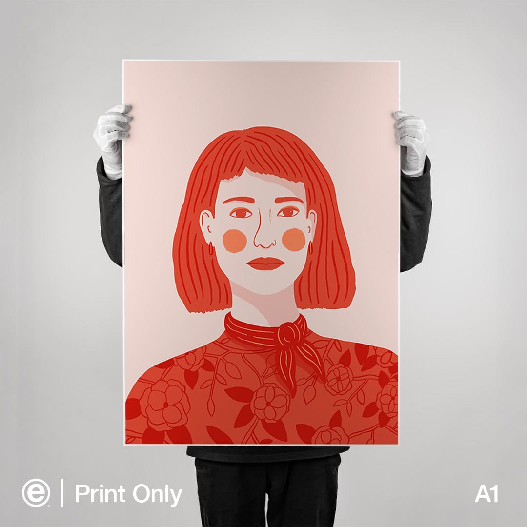 Red Lady Art Print by Crissie Rodda