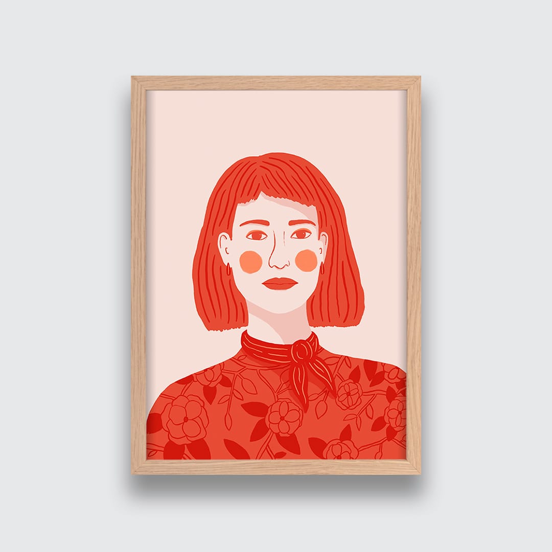 Red Lady Art Print by Crissie Rodda