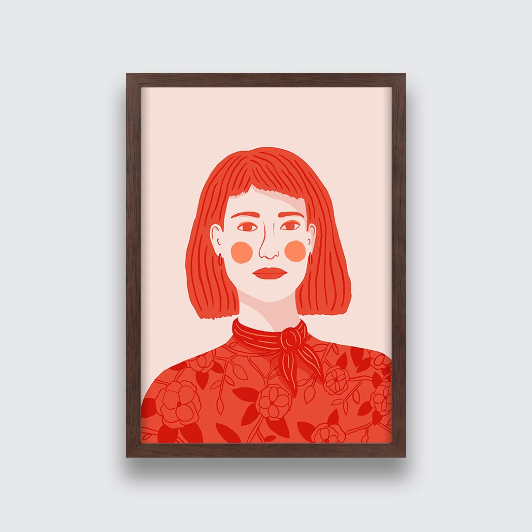 Red Lady Art Print by Crissie Rodda