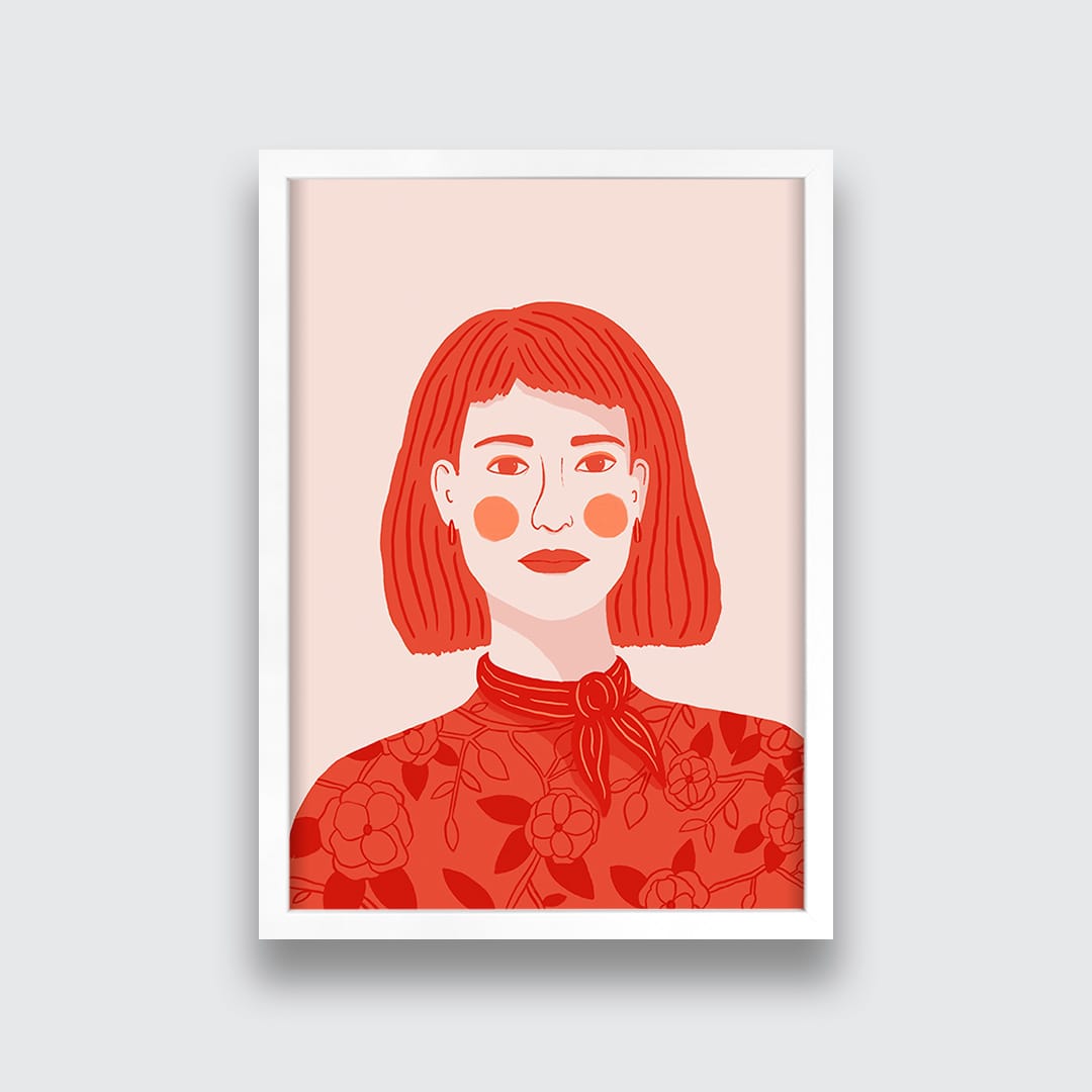 Red Lady Art Print by Crissie Rodda