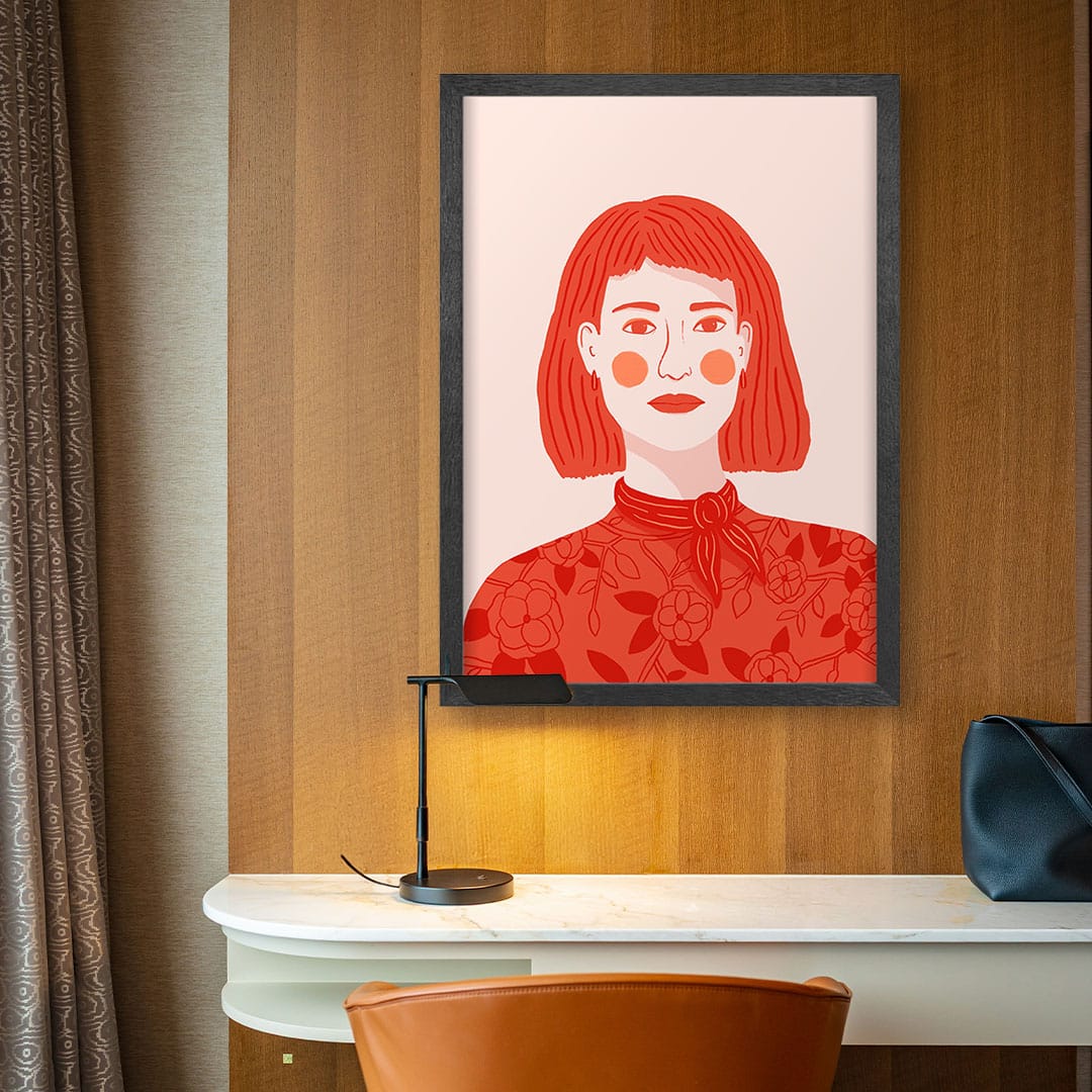 Red Lady Art Print by Crissie Rodda