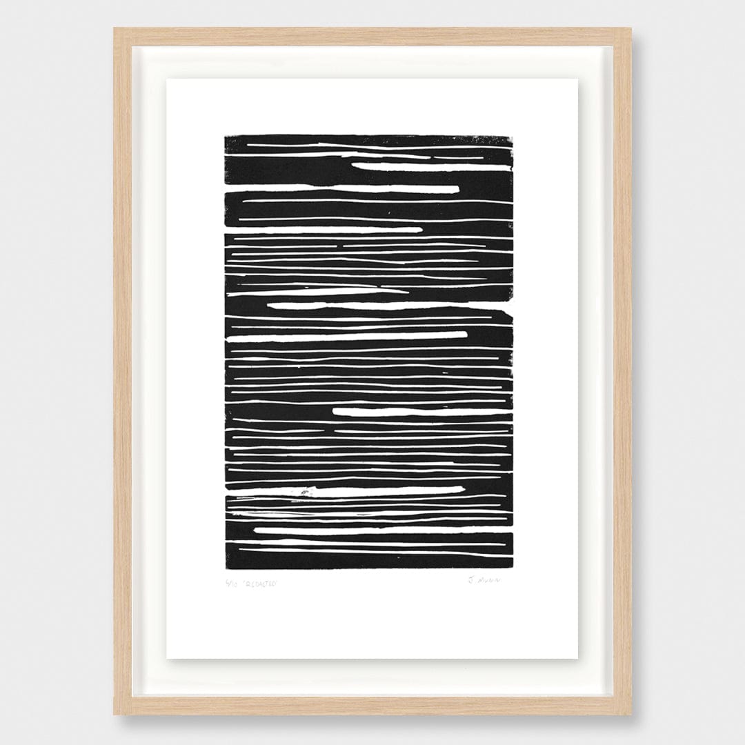 Redacted Linocut Reduction Print by Jackson Munn