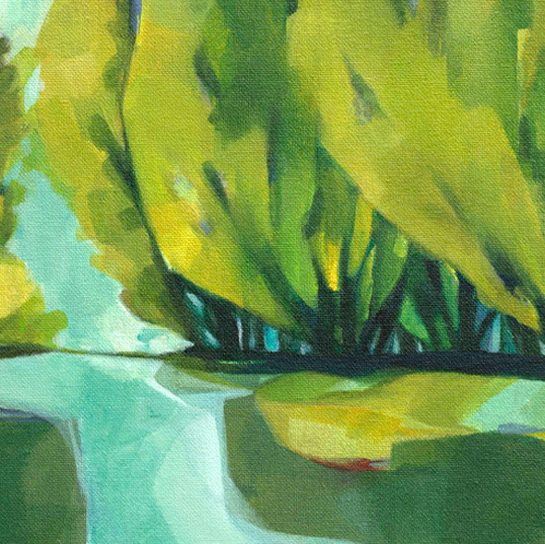 River and Trees Original Painting by Holly Roach