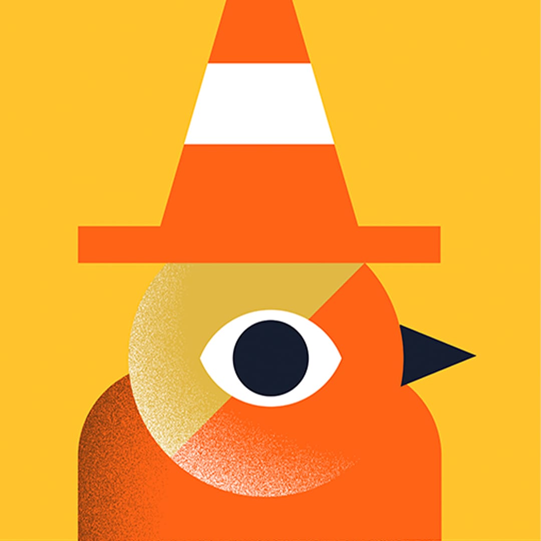 Robin With Cone Art Print by Beth Xia 