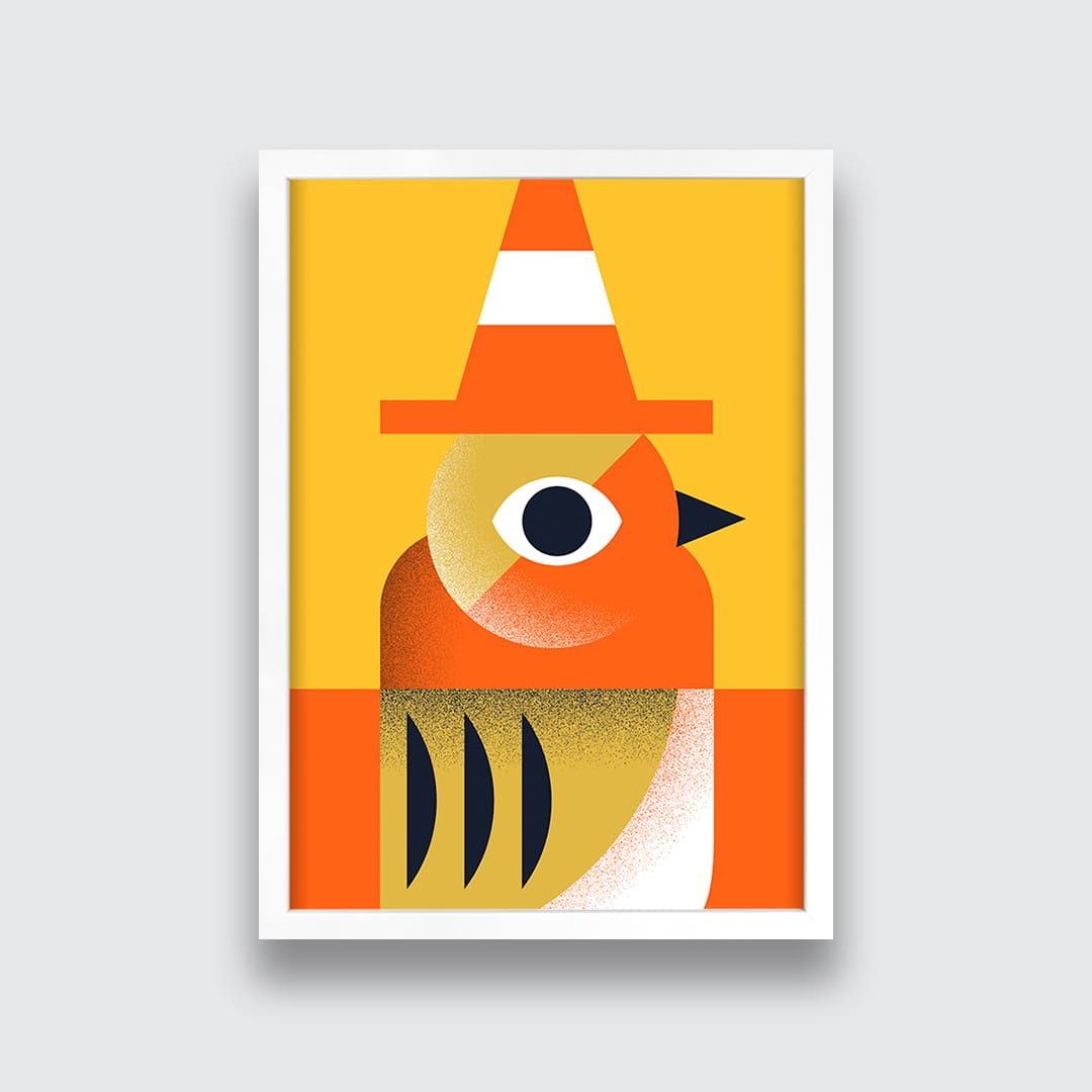 Robin With Cone Art Print by Beth Xia 