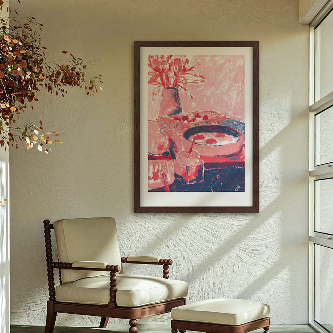 Rose Tinted Breakfast Art Print by Grace Wilkinson