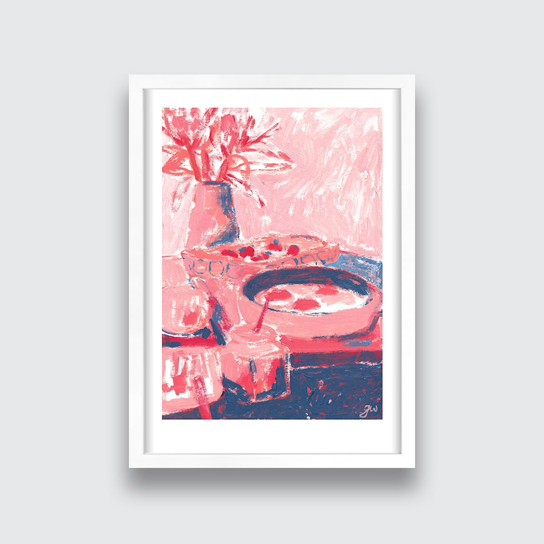 Rose Tinted Breakfast Art Print by Grace Wilkinson