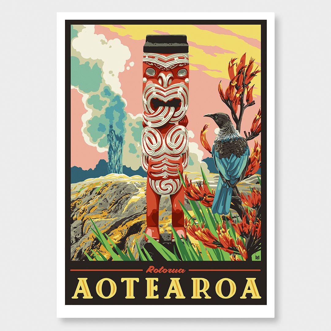 Rotorua Te Reo Art Print by Ross Murray