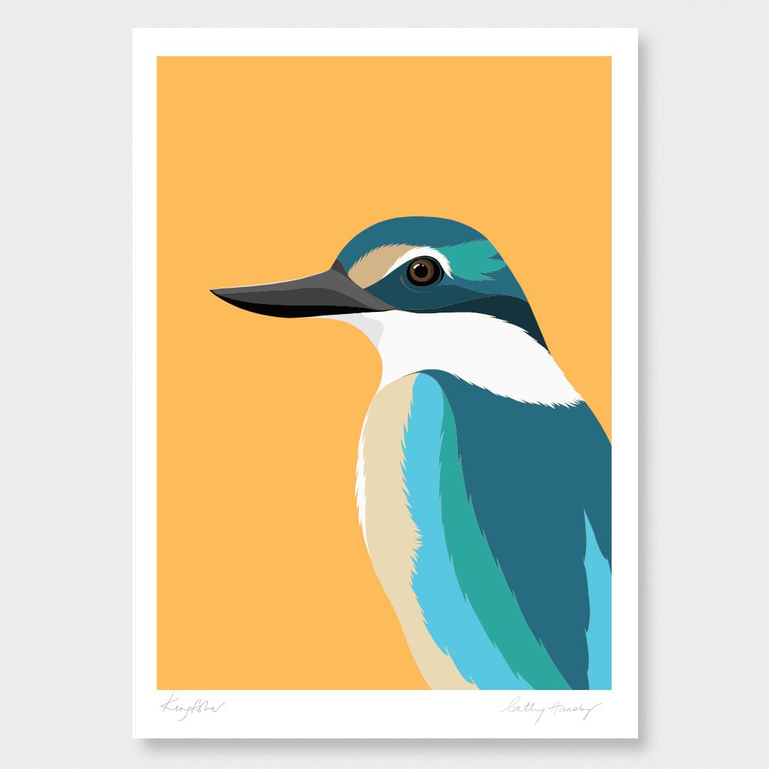 Sacred Kingfisher - Kotare Art Print by Cathy Hansby