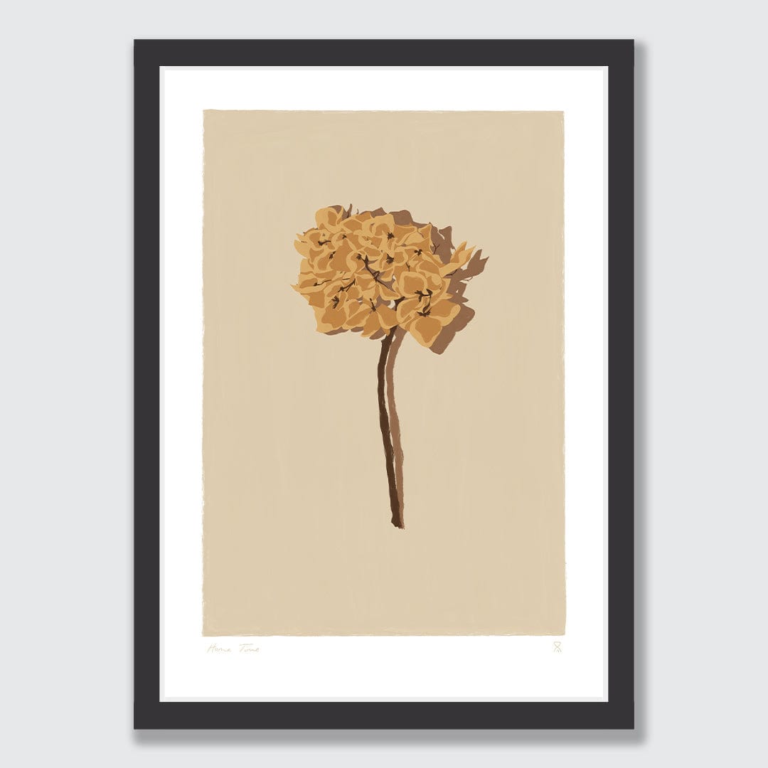 Single Dried Hydrangea Art Print by Home Time