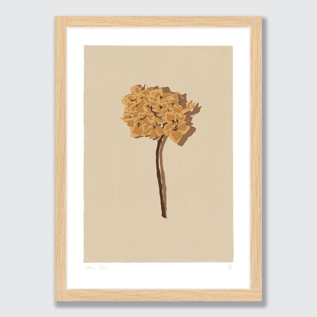 Single Dried Hydrangea Art Print by Home Time