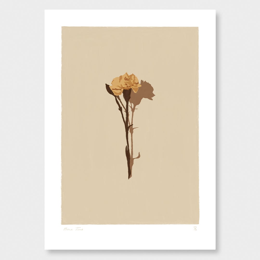 Single Dried Rose Art Print by Home Time