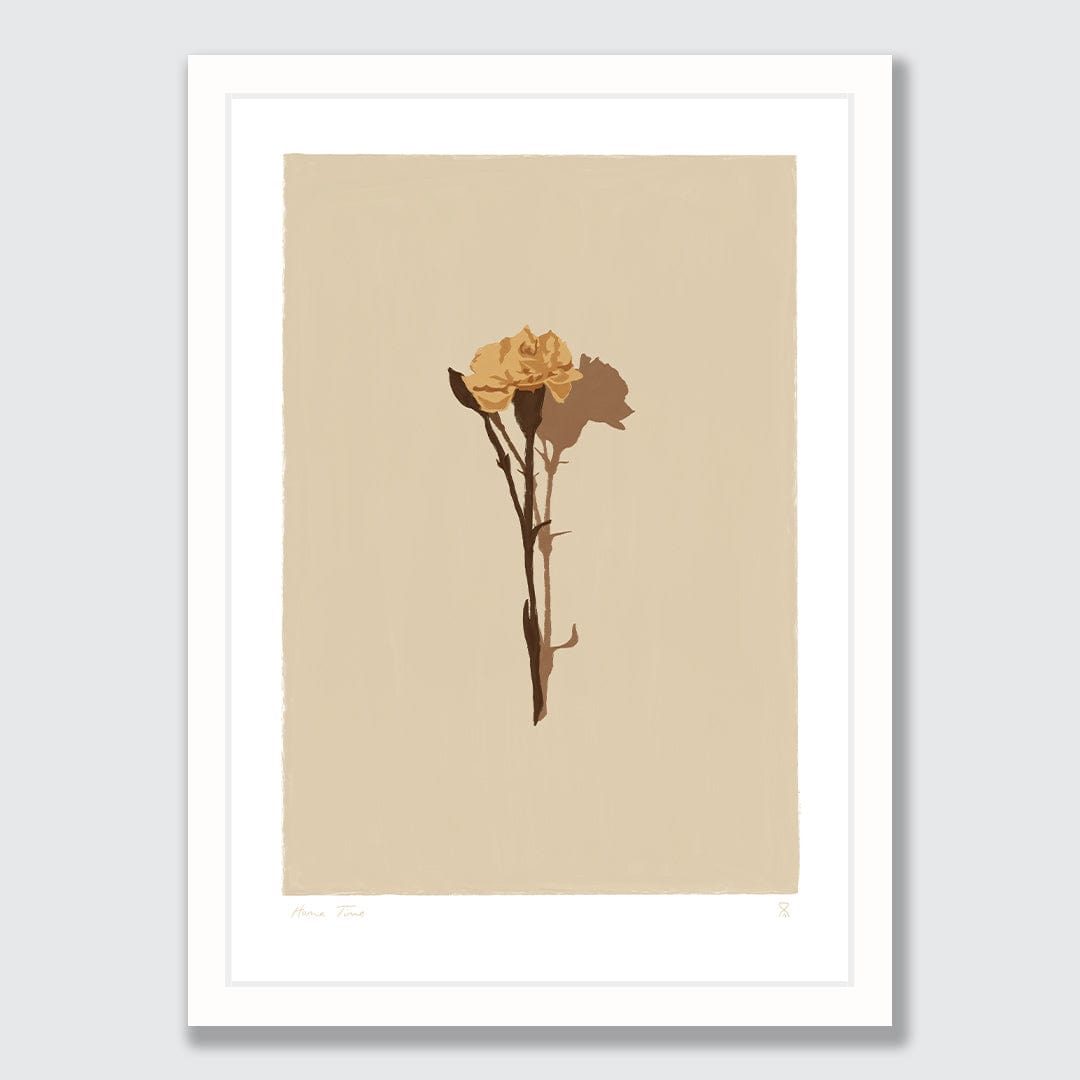 Single Dried Rose Art Print by Home Time