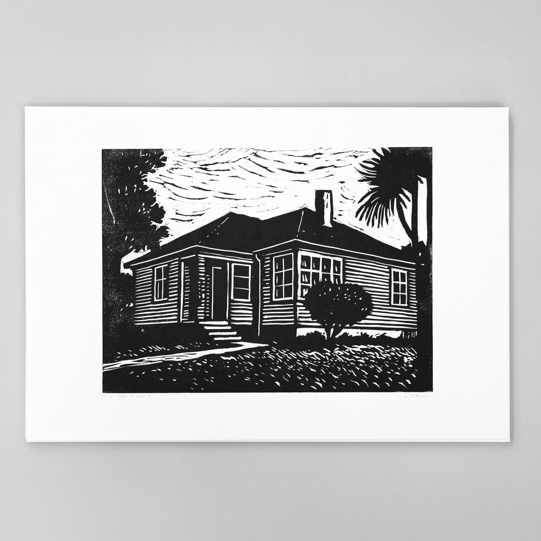 State of Home III Linocut Reduction Print by Jackson Munn