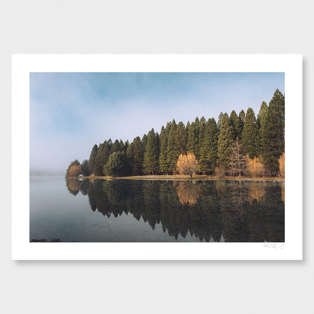 Still Waters Silent Trees Twizel Art Print by Jessica Higueras
