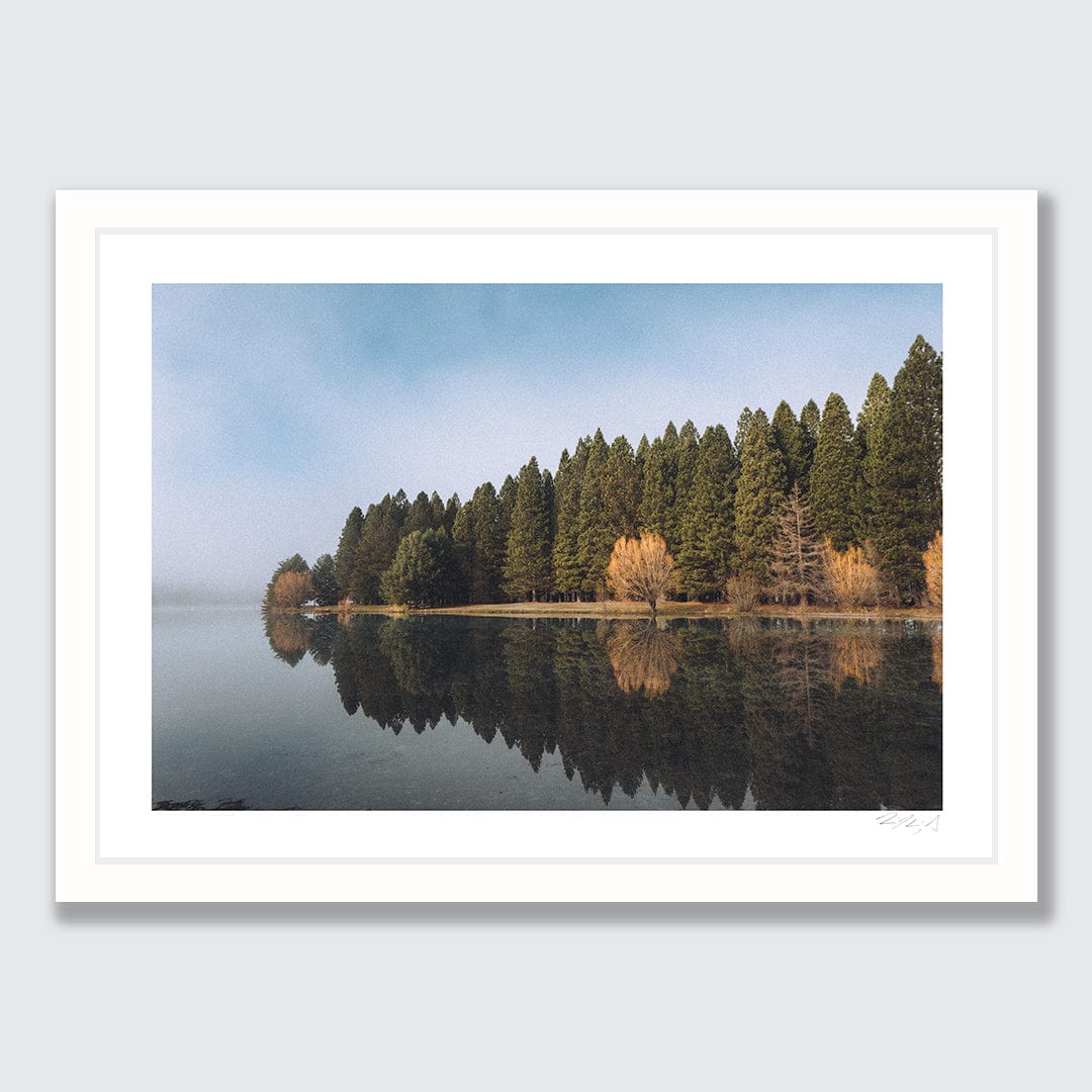Still Waters Silent Trees Twizel Art Print by Jessica Higueras