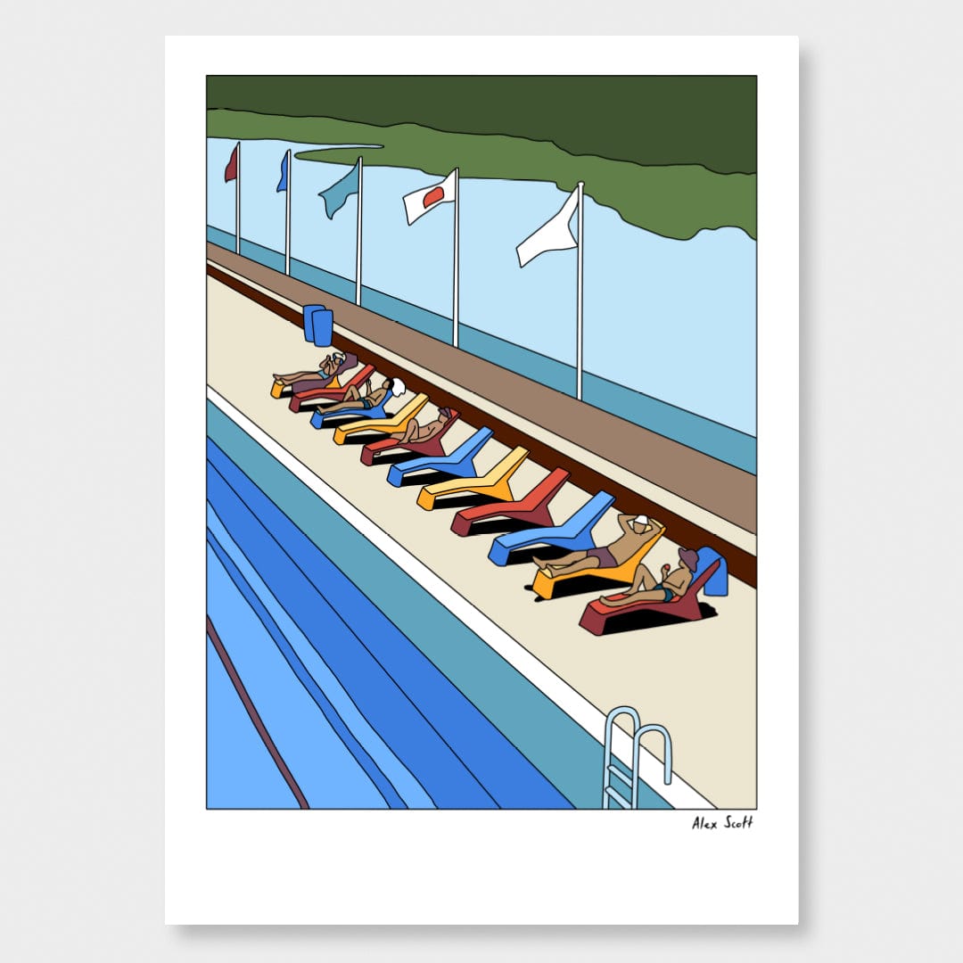 Sunbathers Parnell Baths Art Print by Alex Scott