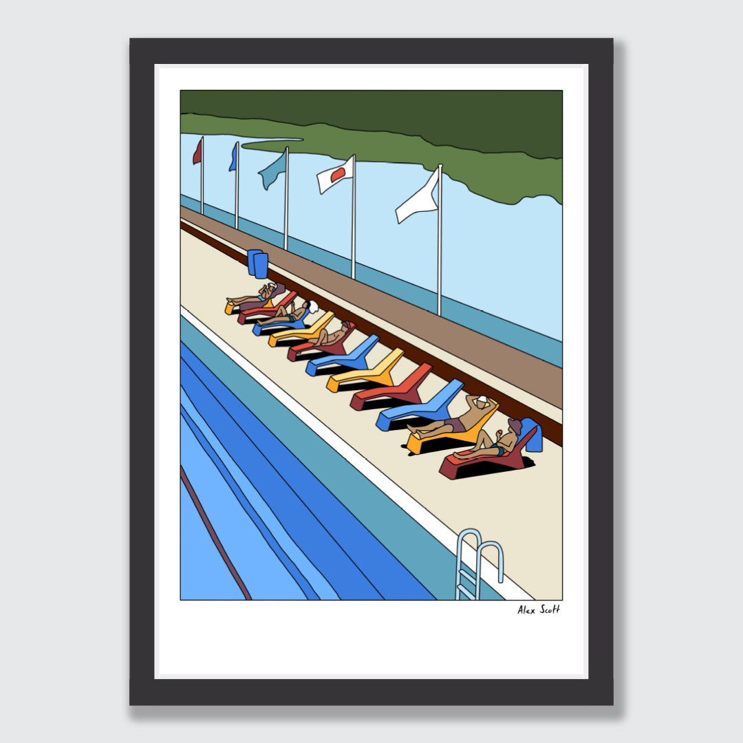 Sunbathers Parnell Baths Art Print by Alex Scott