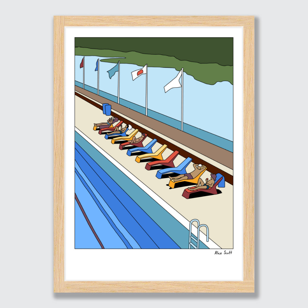 Sunbathers Parnell Baths Art Print by Alex Scott