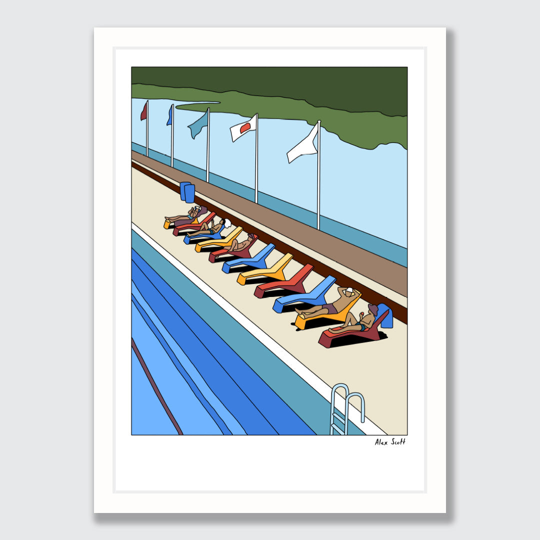 Sunbathers Parnell Baths Art Print by Alex Scott