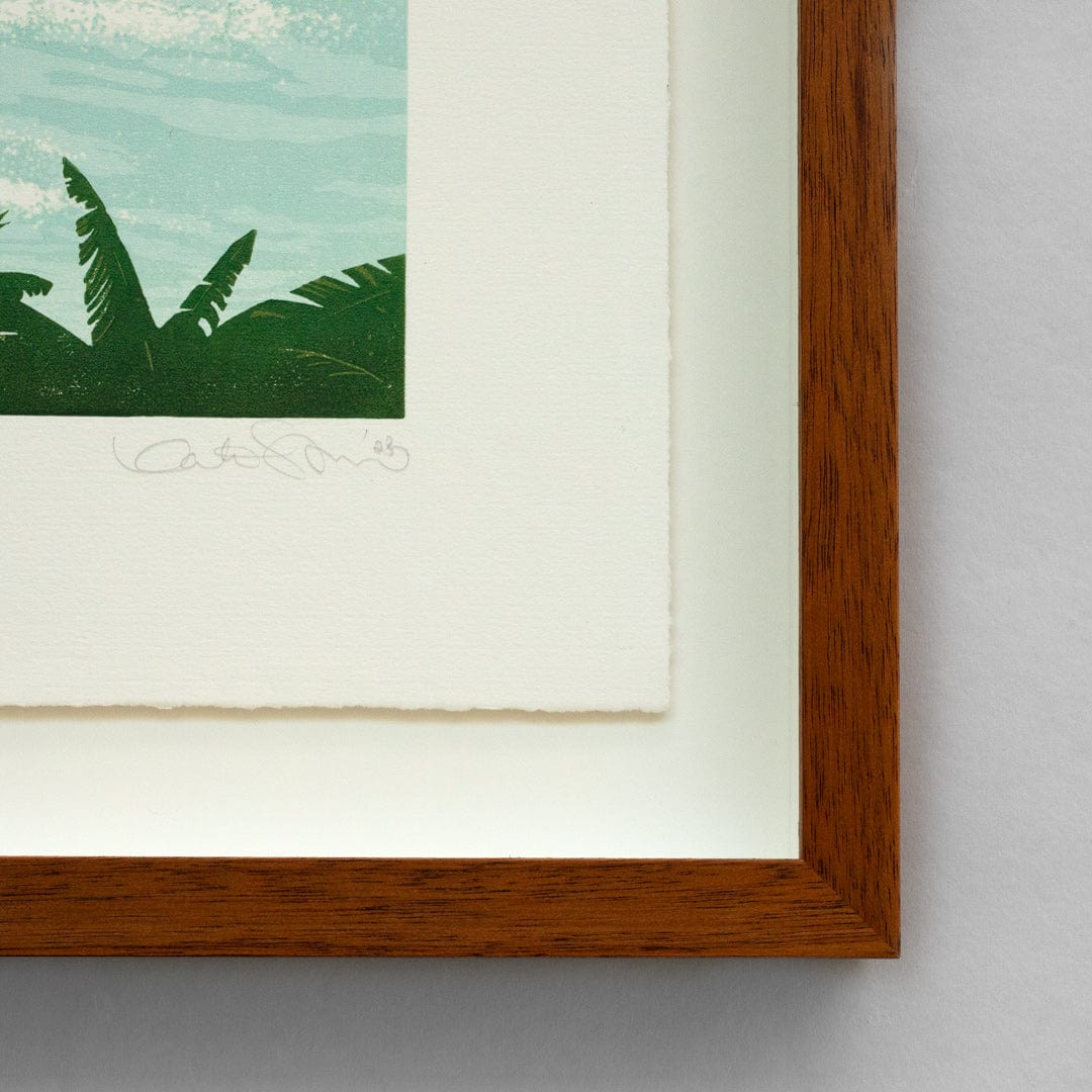 Bespoke Framed Sunlight On The Water Linocut Reduction Print by Kate Steiner