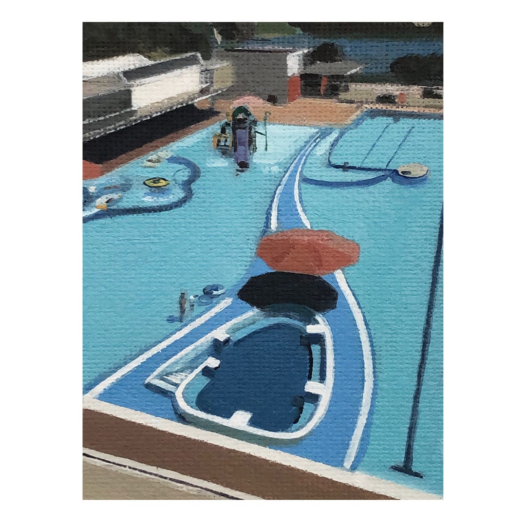 Surprised pool, Parnell Baths Original Painting by Alex Scott
