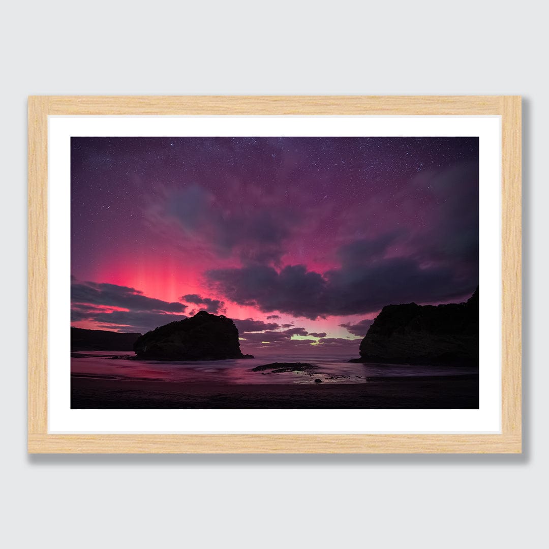 Te Henga Aurora Photographic Print by Mike Mackinven