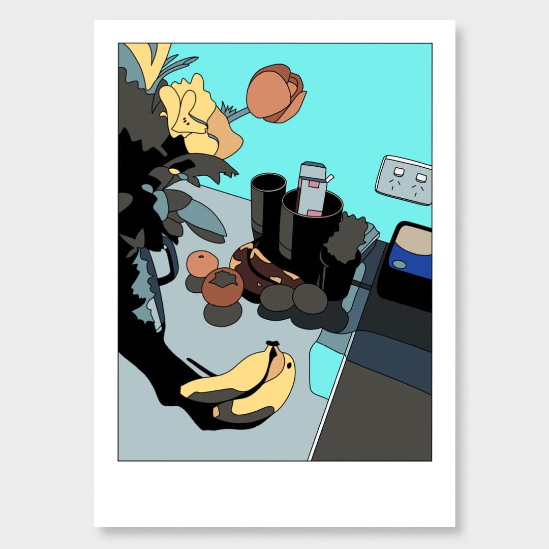 The kitchen bench Limited Edition Art Print by Alex Scott