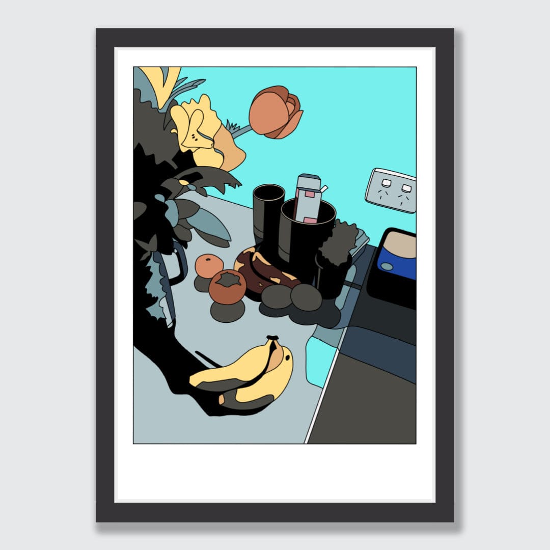 The kitchen bench Limited Edition Art Print by Alex Scott