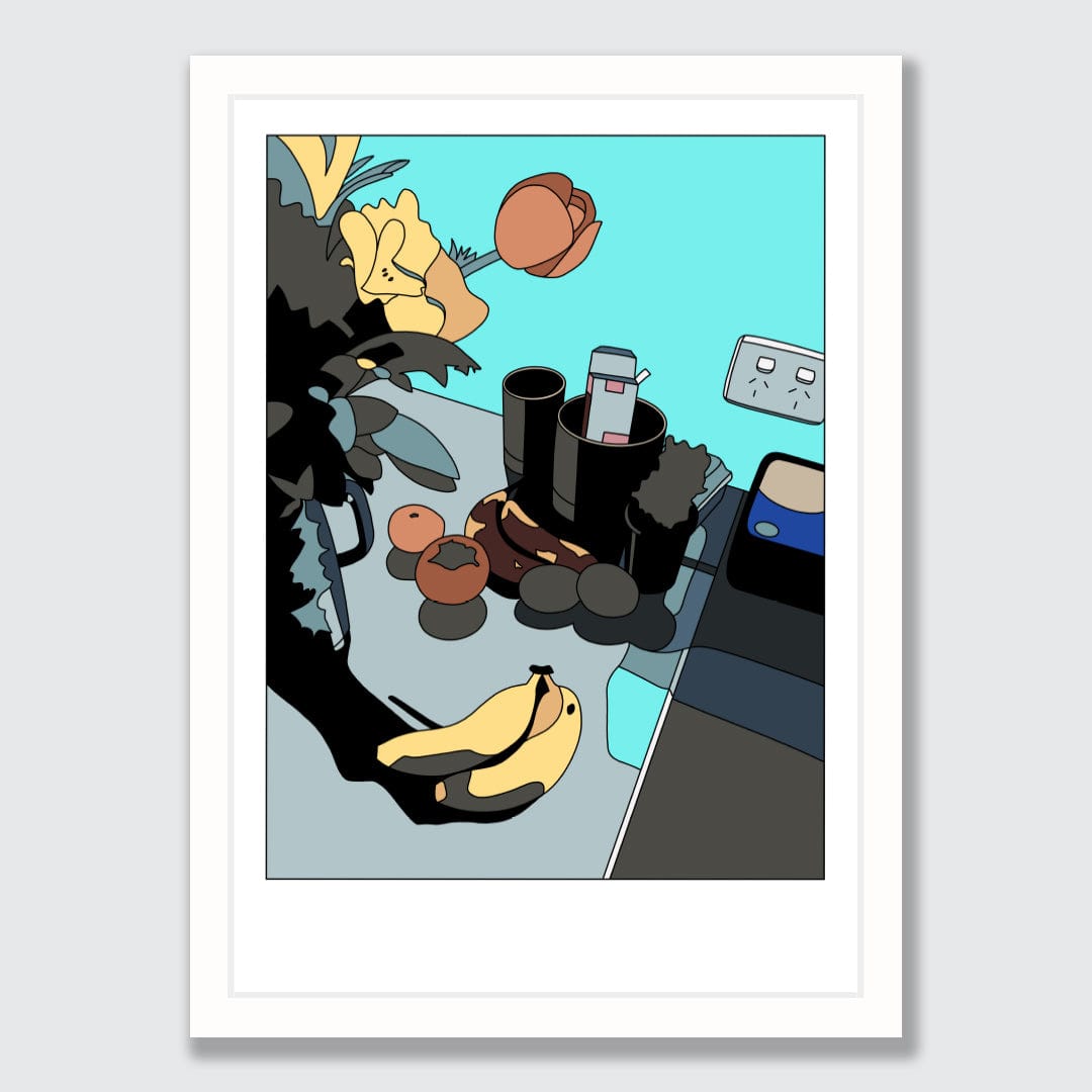The kitchen bench Limited Edition Art Print by Alex Scott