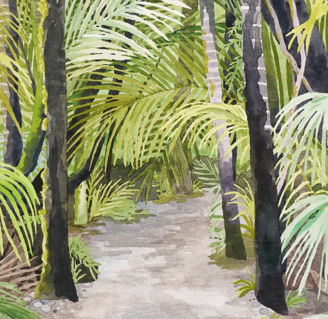 Through the Nikau Original Painting by Emma Huia Lovegrove
