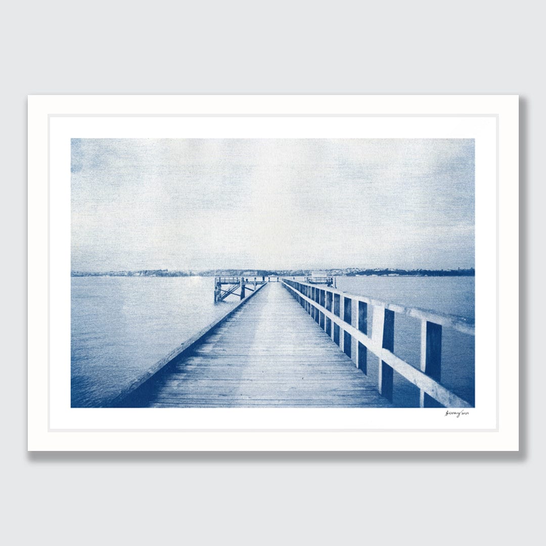 Torpedo Bay Wharf Cyanotype by Sophia Jenny