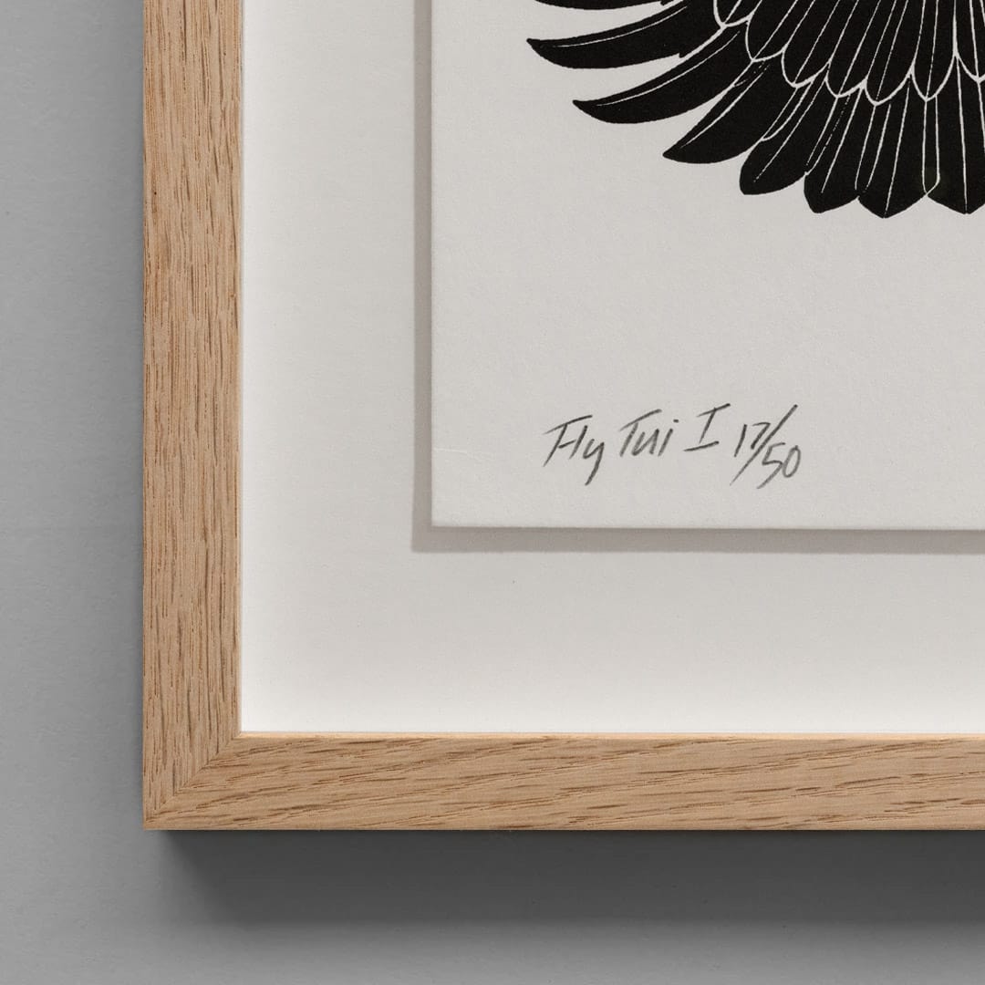 Fly Tui by Artist Dan Tippett - Custom Framed Limited Edition Screen Print