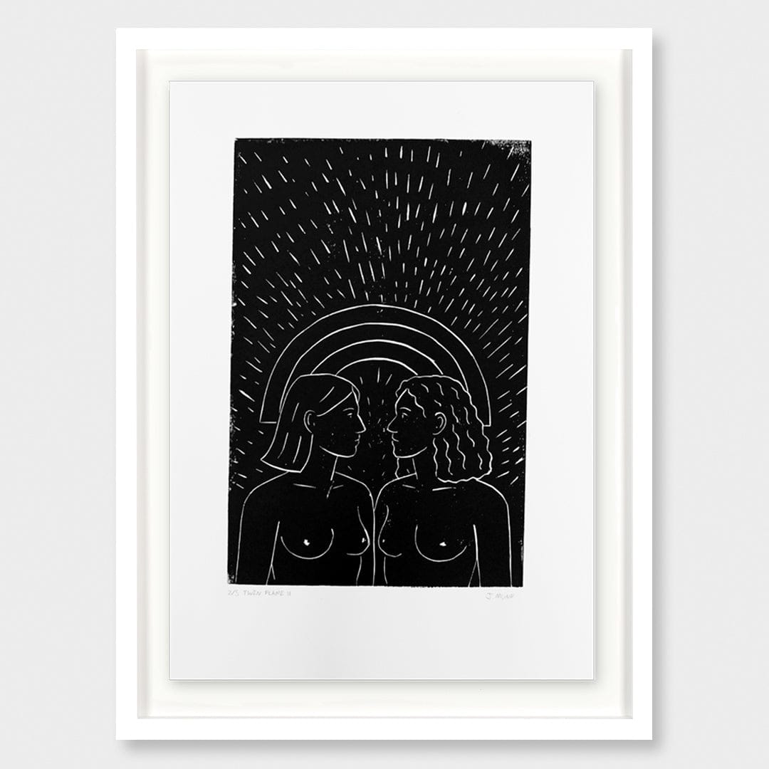 Twin Flame II Linocut Reduction Print by Jackson Munn