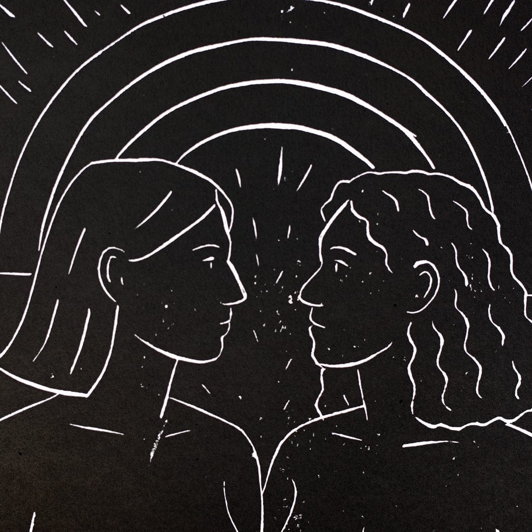 Twin Flame II Linocut Reduction Print by Jackson Munn