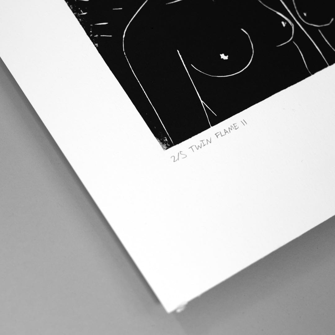 Twin Flame II Linocut Reduction Print by Jackson Munn