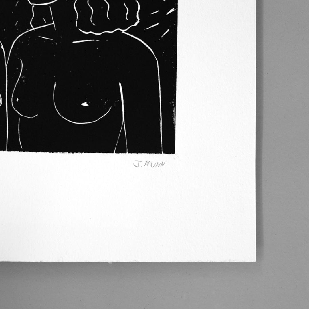 Twin Flame II Linocut Reduction Print by Jackson Munn