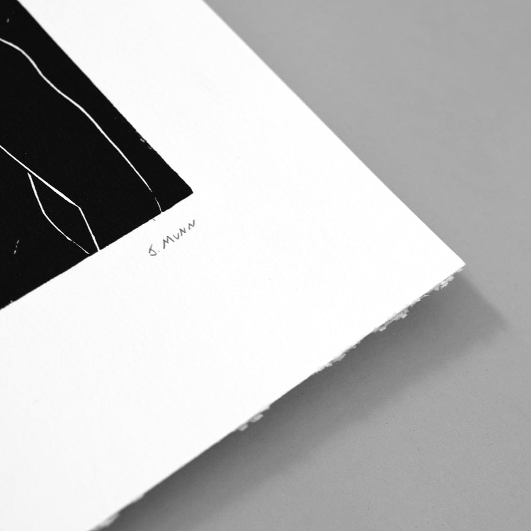 Twin Flame Linocut Reduction Print by Jackson Munn