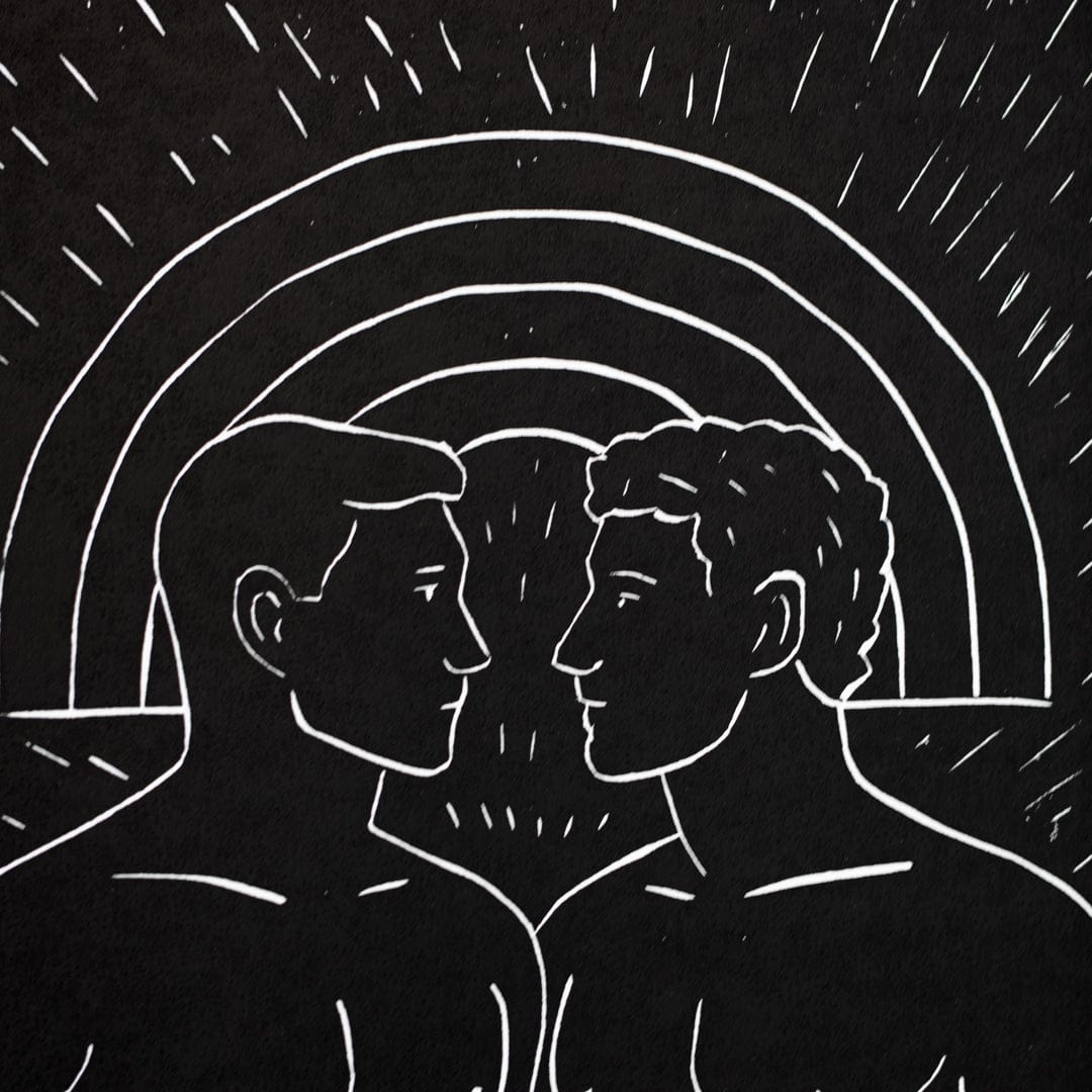 Twin Flame Linocut Reduction Print by Jackson Munn