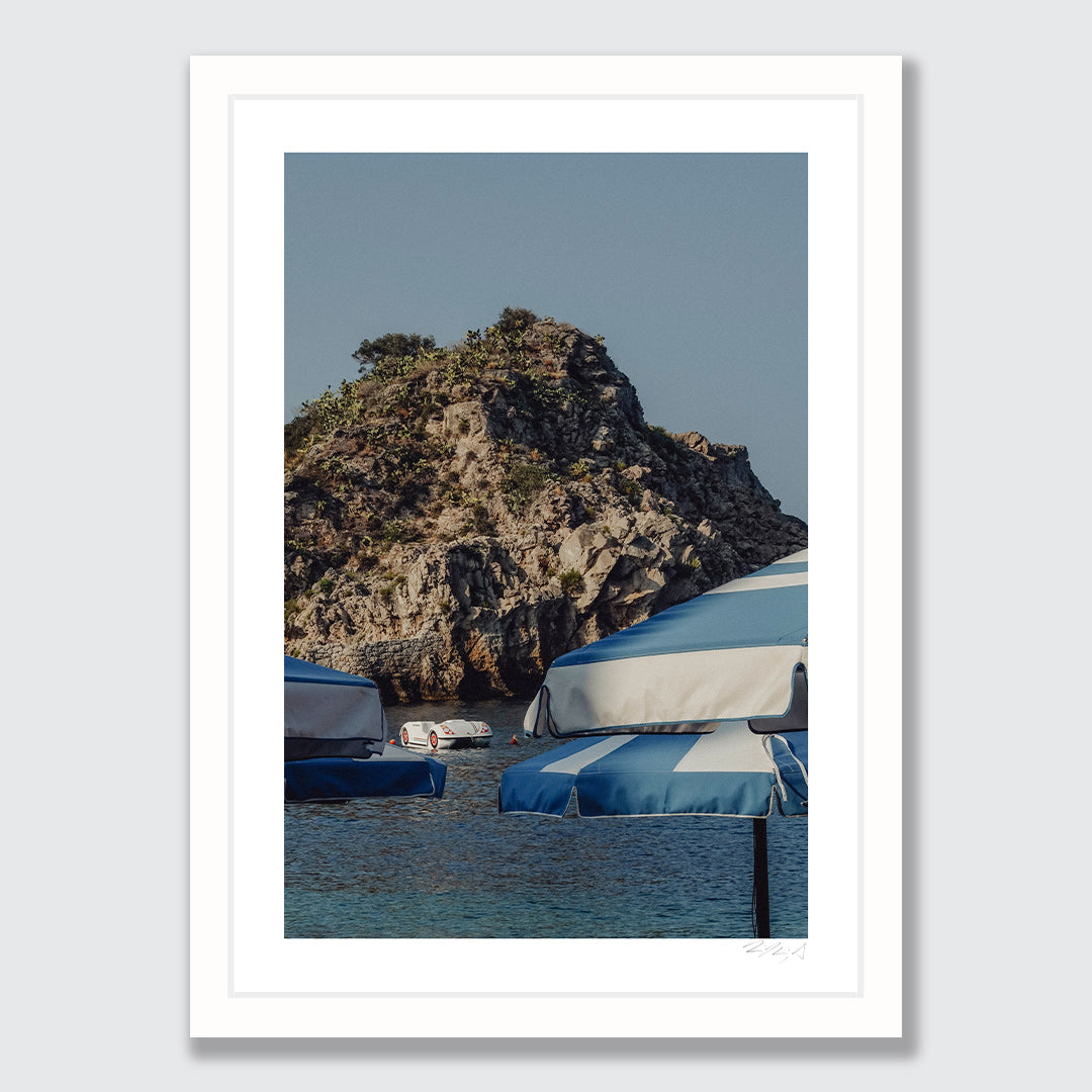 Under The Taormina Umbrellas Art Print by Jessica Higueras