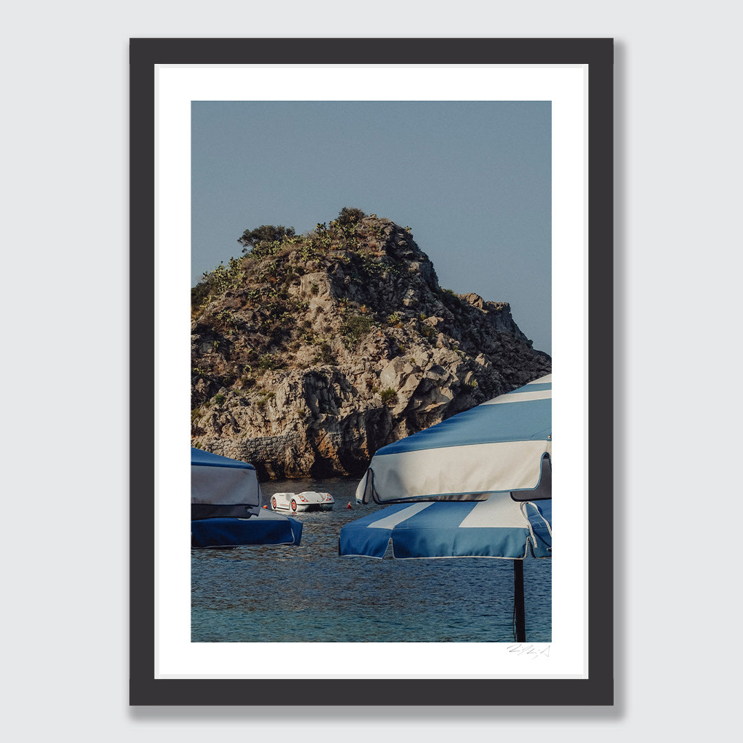 Under The Taormina Umbrellas Art Print by Jessica Higueras