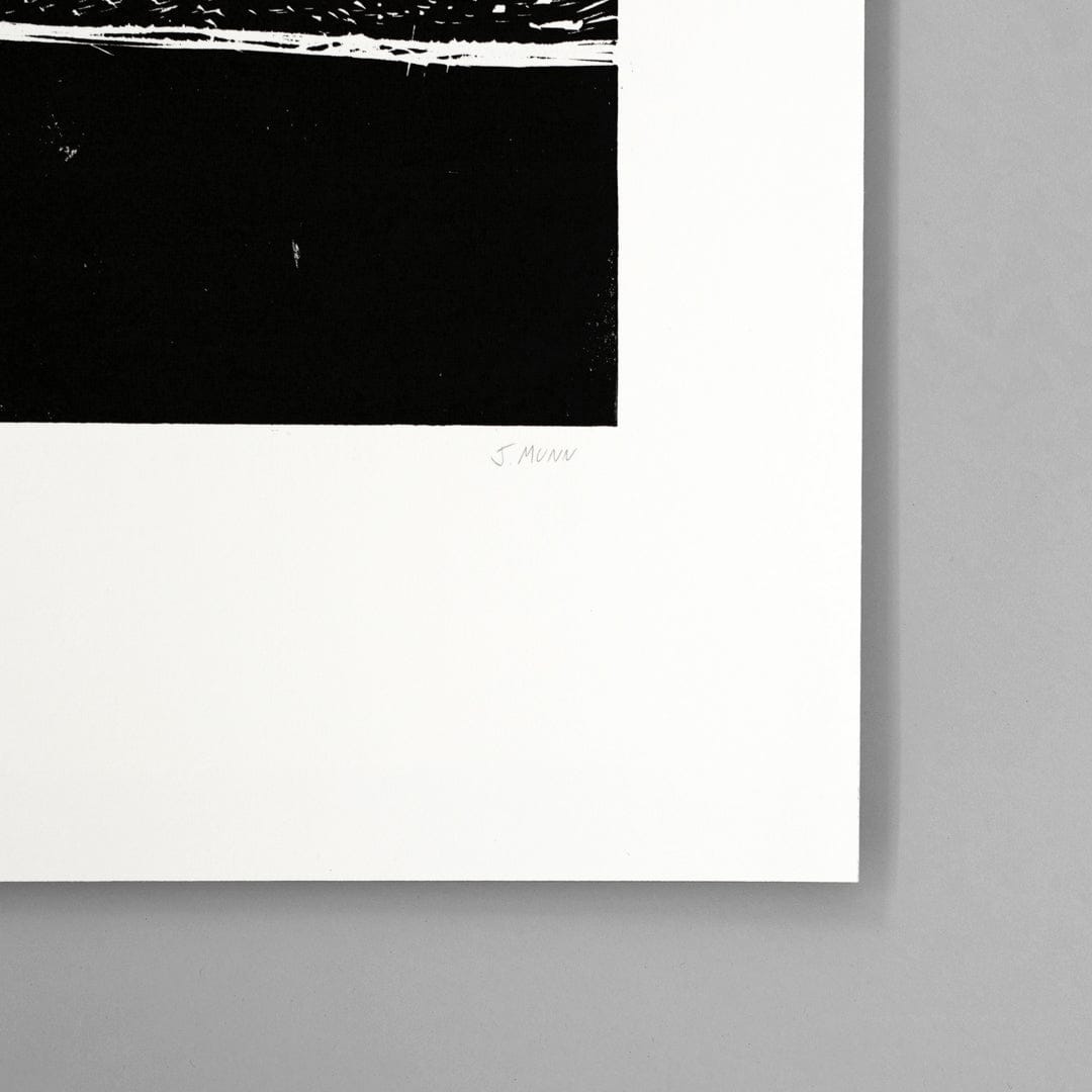 Villa on Black Linocut Reduction Print by Jackson Munn