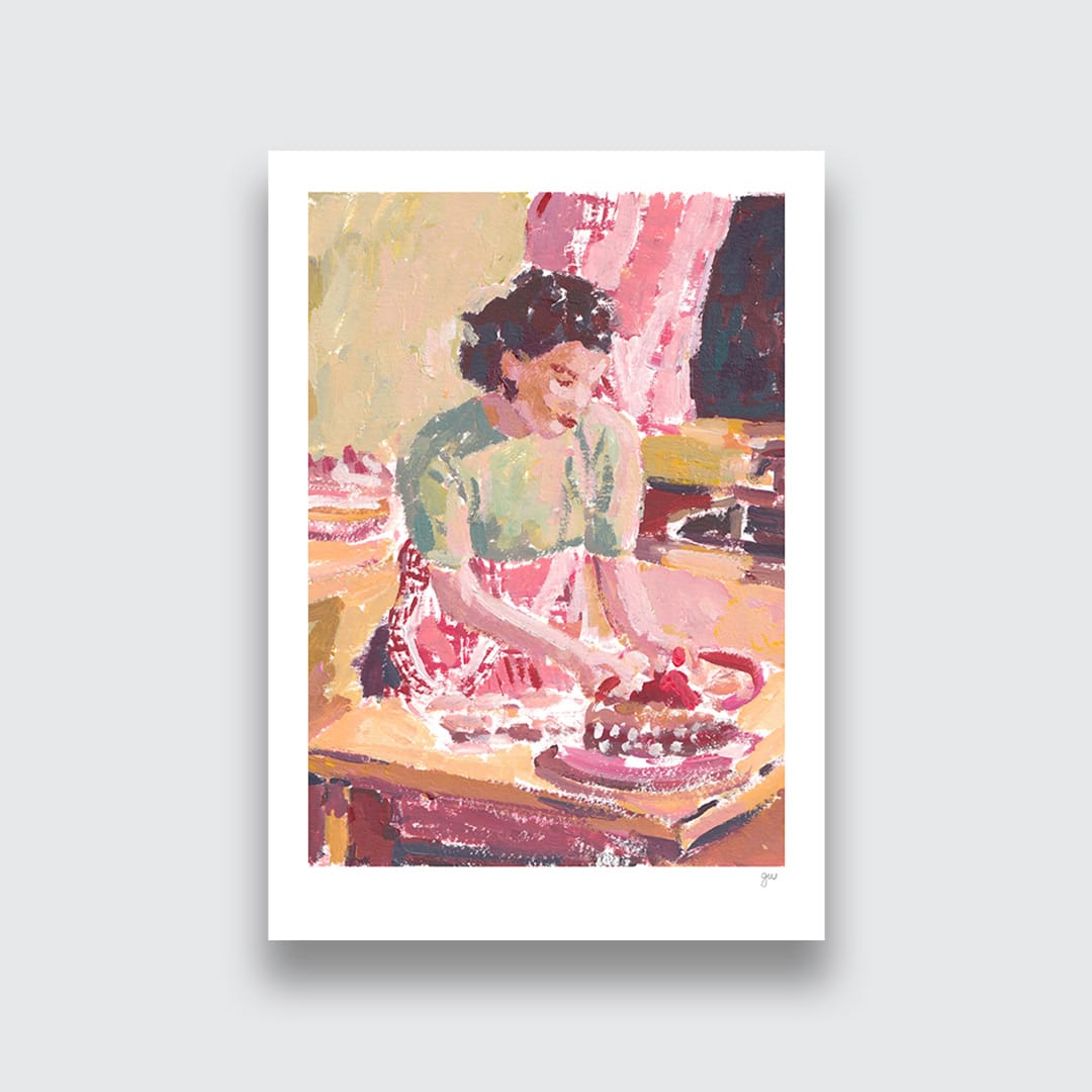 Vintage Cookbook Art Print by Grace Wilkinson