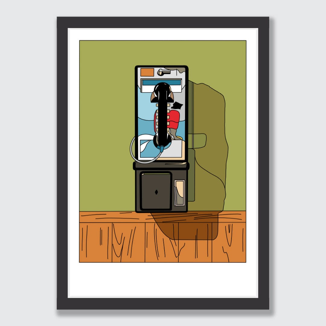 Wall phone, Moe’s Tavern Limited Edition Art Print by Alex Scott
