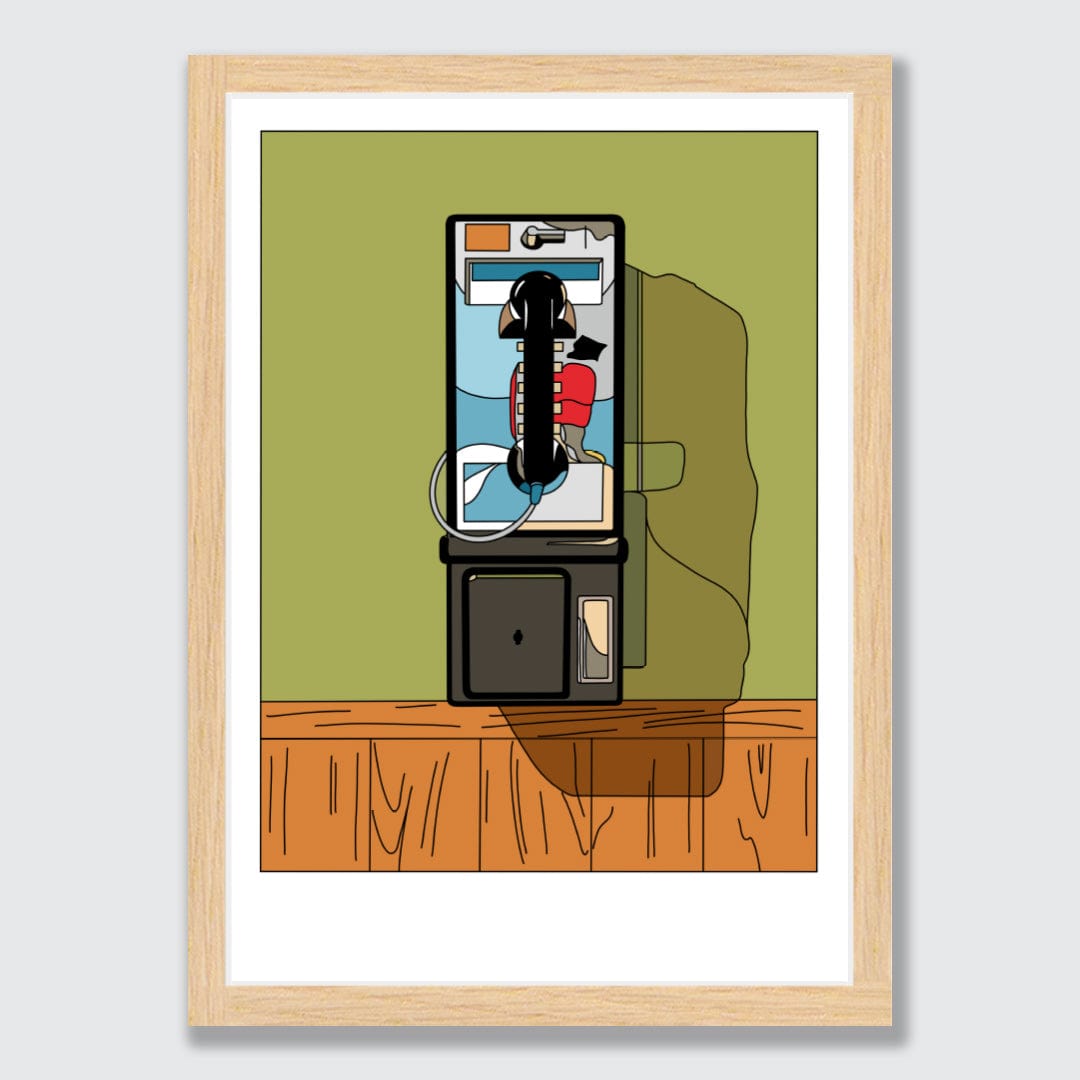 Wall phone, Moe’s Tavern Limited Edition Art Print by Alex Scott