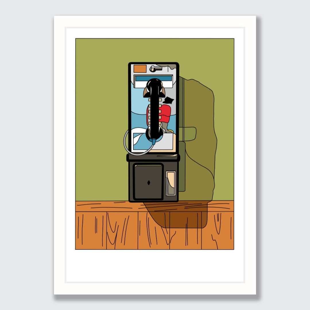 Wall phone, Moe’s Tavern Limited Edition Art Print by Alex Scott