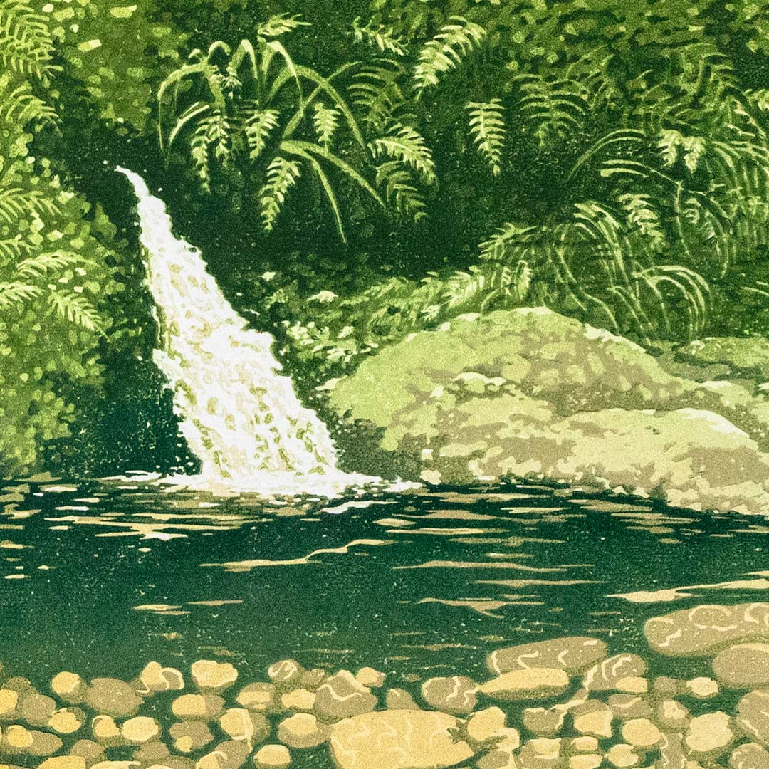 Where Water Rests - Linocut Reduction Print